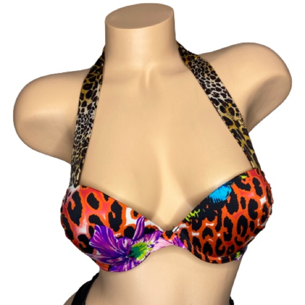 RARE Victoriaโs Secret Leopard and Skull Very Sexy Print Bombshell Bikini Top